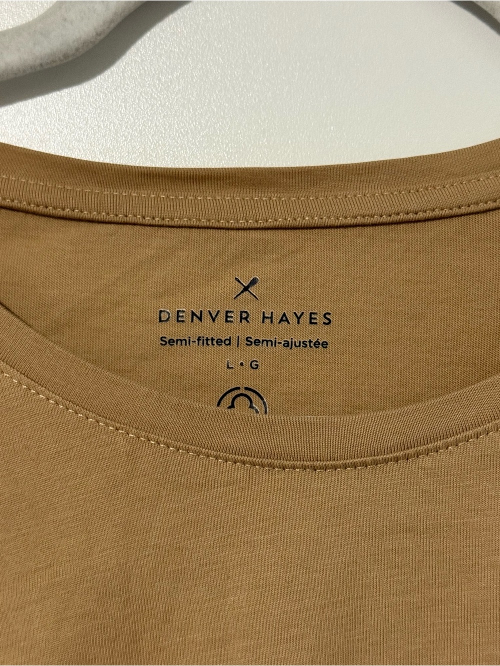 125. Denver Hayes Women’s Cotton Short Sleeve Crew Tee in Tan - Picture 2 of 7